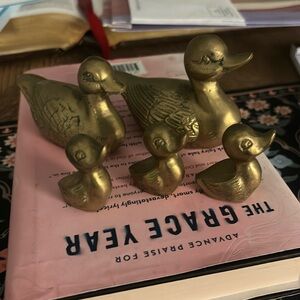 Family set of brass ducks 
5 in total